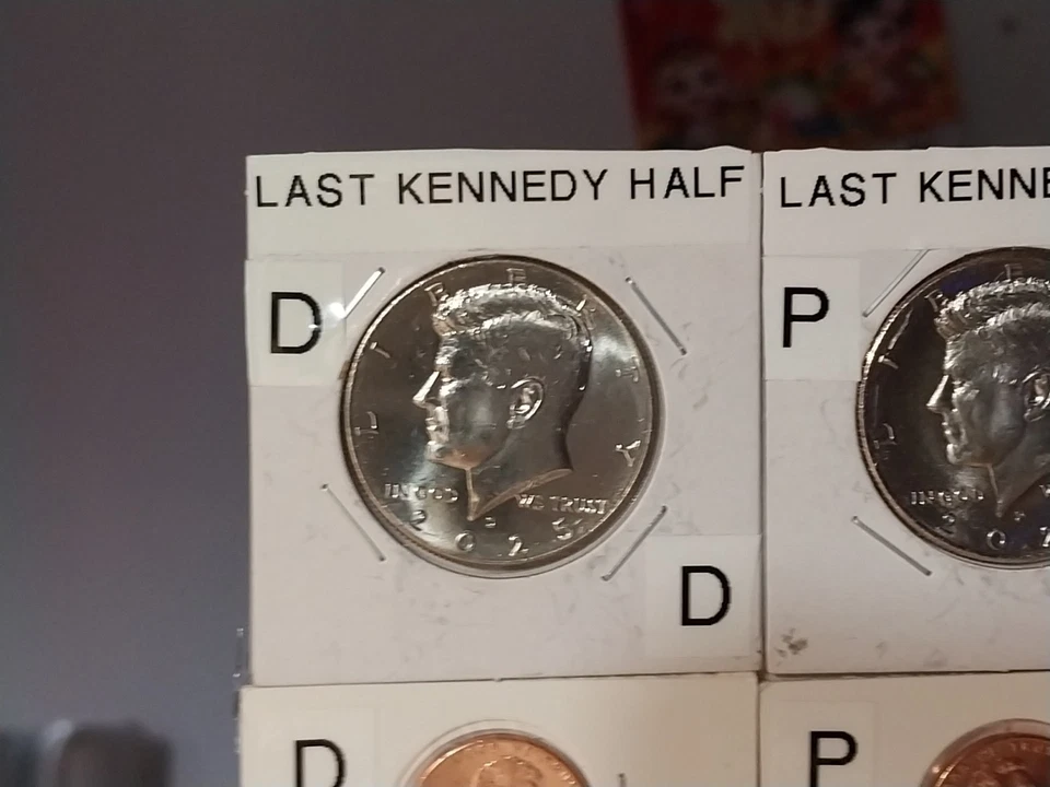 KENNEDY HALF DOLLARS 2025 P AND D PLUS LAST OF THE LINCOLN CENTS  8 COIN  SET  - Image 4 of 4