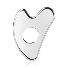 BTYMS Gua Sha Facial Tools Stainless Steel, Heart 1 Count  with Hole  , Silver