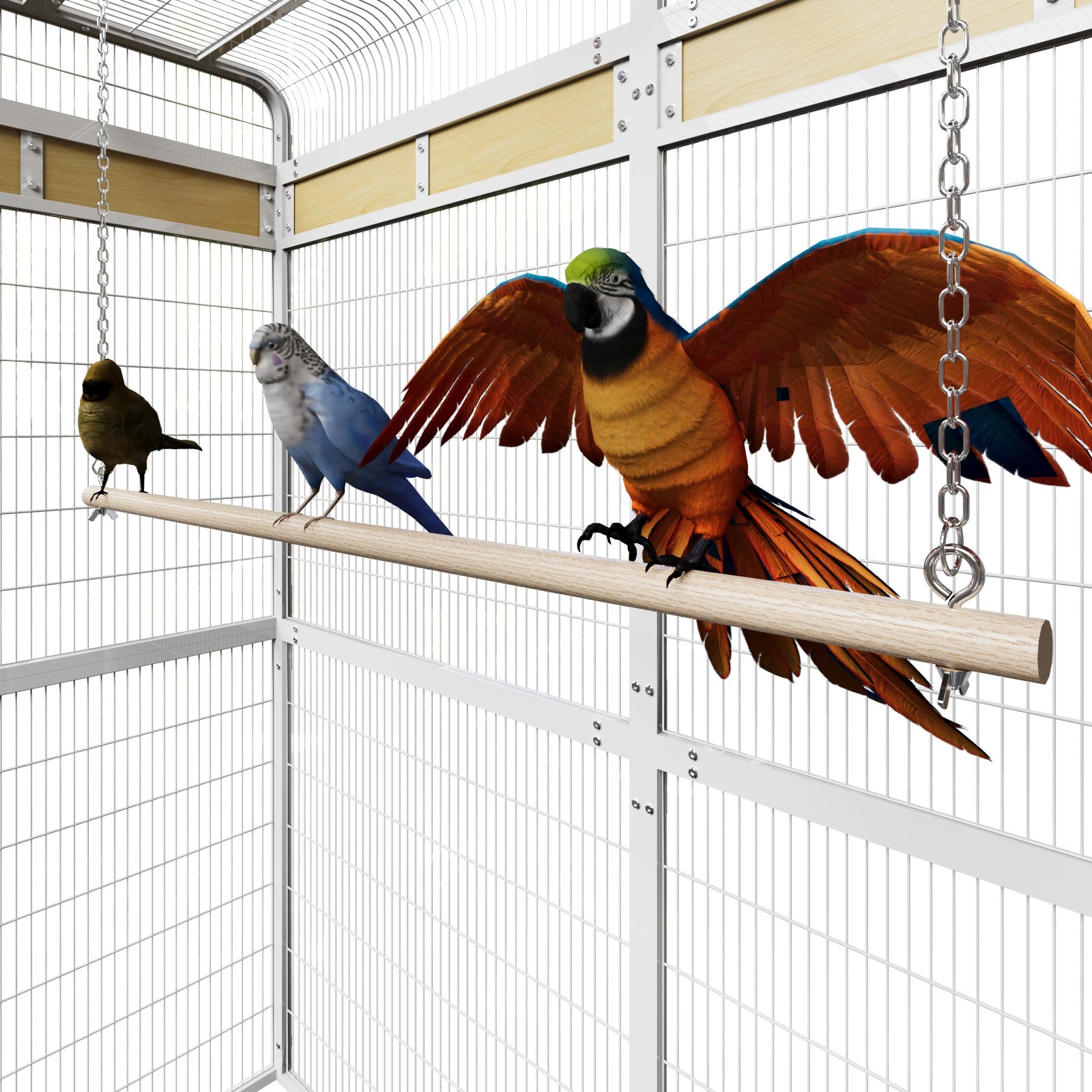 Extra Large Metal Aviary Bird Cage for Parakeet Macaw Parrot Budgies ...