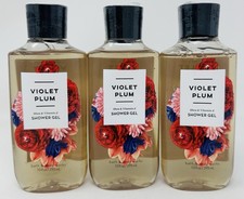VIOLET PLUM BATH BODY WORKS SHOWER GEL BODY WASH 10 OZ LARGE LOT OF 3