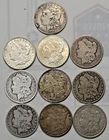 Lot of 10 Silver Morgan Dollars - Various Dates and Mints - 90% Silver!