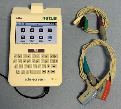 Natus Echo-Screen III 3 Hearing Screener Part 011017 w/ Accessories & Adapter
