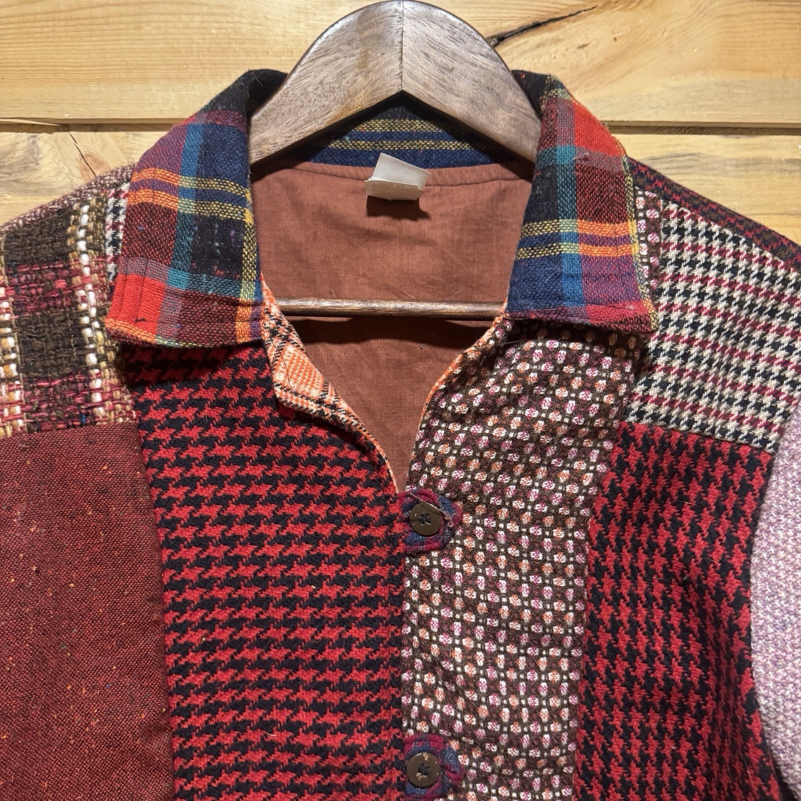 GYPSY ROSE Patchwork Wool Blend Shirt Jacket Hipp… - image 4