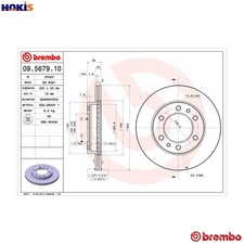 2x BRAKE DISC 09.5679.10 FOR TOYOTA BANDEIRANTE/SUV/Pickup LAND/CRUISER/FRP 3.0L