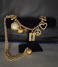 MOSCHINO By REDWALL GOLD CHARM BELT/ NECKLACE CHUNKY BEAUTIFUL