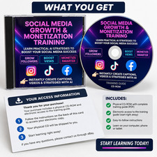 AI Social Media Growth Training Instagram TikTok Facebook Monetization CD eBook