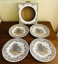 QUEEN’S Thanksgiving Myott Factory 4 Turkey Side Plates 8” New in Box Never Used