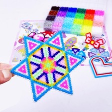24 Colors Fuse Beads Kit Perler Beads W/ Patterns Hama Beads for Crafts Beading