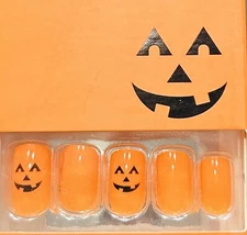 Red Aspen Press On Medium Square Halloween Dana Carol Carves Pumpkins 🎃