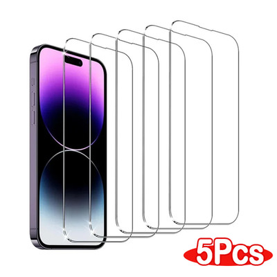 5X Tempered Glass Screen Protector For iPhone 17 16 15 14 13 12 11 Pro Max XR 8