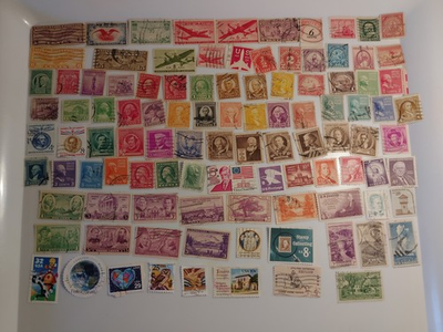 #ad 100 used U.S. Stamps All Different includes Airmail Each Pack Nearly The Same $1.99