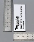 Technics SL-1100A Turntable & Equipment Badge Logo Premium Silver With Adhesive