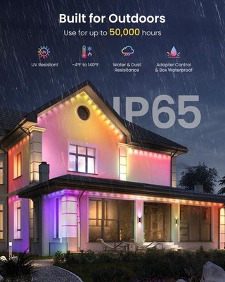 Permanent Outdoor Lights RGB Smart Eaves Light for House Holiday Party Decor New