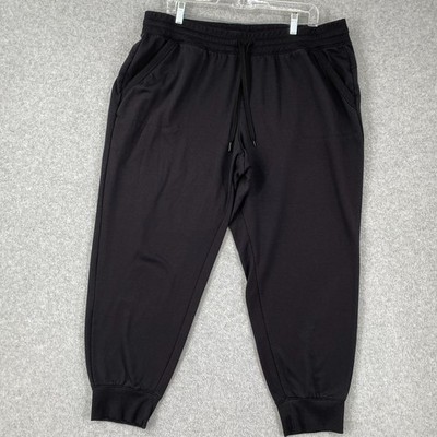 Athletic Works Sweatpants Womens XXXL (22) Black Joggers Pockets Soft Active