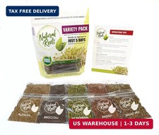 Variety Pack Sprouting Seeds Broccoli, Alfalfa, Radish, Mung beans Salad Mix f