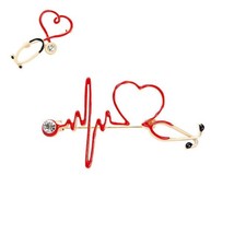 Brooch Stethoscope Pin New Nurse Doctor Jewelry Electrocardiogram Shaped Pin