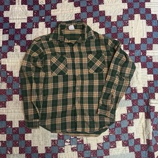 Vintage 1970s Big Mac JCPenney Cotton Plaid Flannel Shirt Button Up Size Large