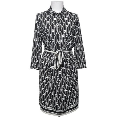 Max Studio, Kleid, Größe: L, Schwarz/Weiß, Elasthan/Polyester, Print, Damen #xch