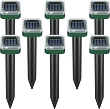 8x Mole Repellent for lawns Gopher Repellent Ultrasonic Solar SnakeRepellent