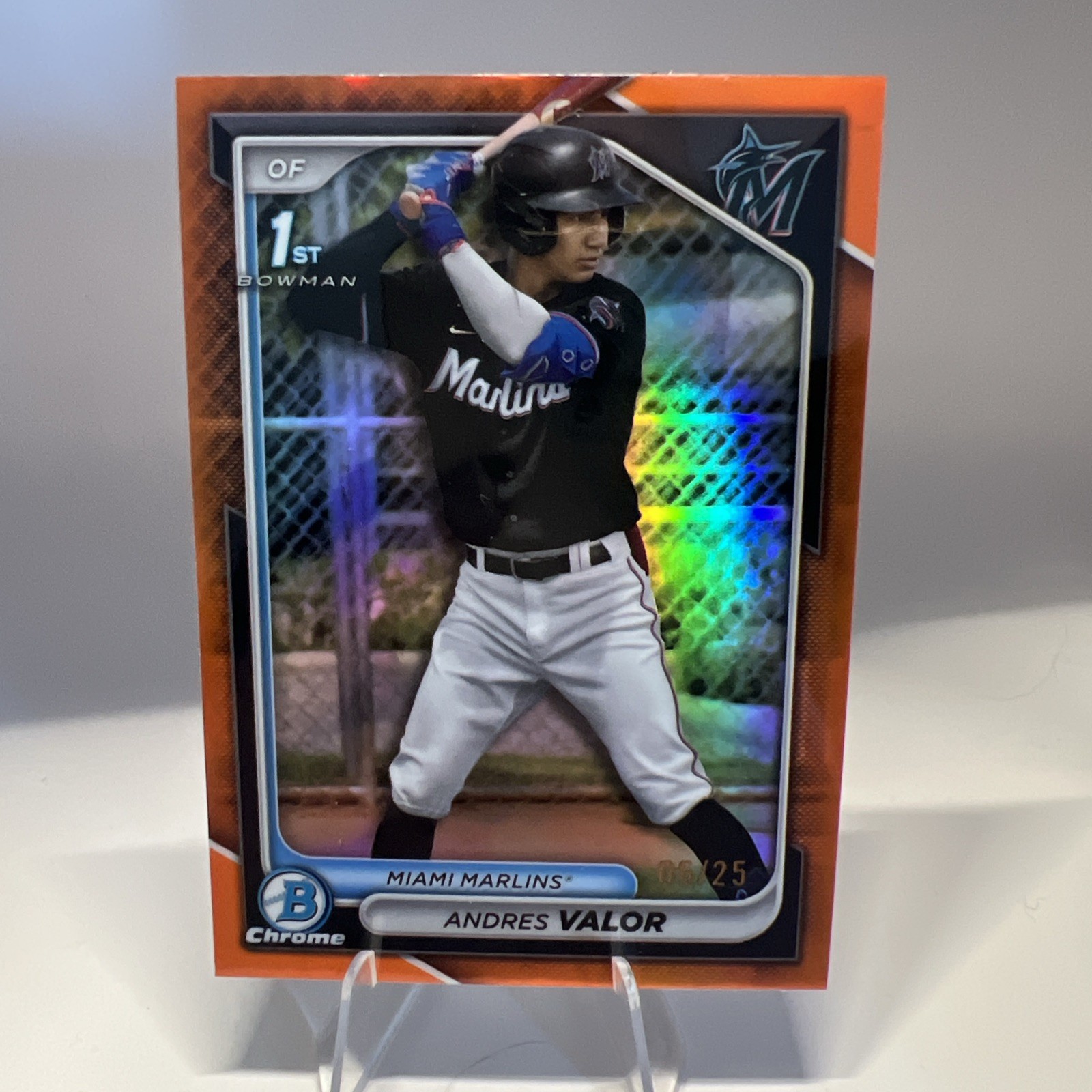 2024 Bowman Chrome - Prospects Andres Valor #BCP-196 Orange Refractor /25 (RC)