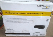 StarTech 4-Port Dual-Monitor DVI KVM Switch, USB Hub, Audio, 2048x1536, TAA