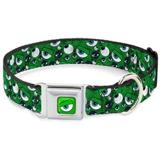Dog Collar DYCY-Monsters Eye CLOSE-UP Monsters Inc. Eye Collage Weathered Greens