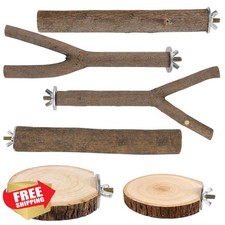 Treewoll 8pc Bird Perch Set Natural Wood Parakeet Cockatiel