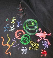 Mixed Lot Of Reptile Toy Figures, Snakes, Lizzards, Frogs
