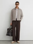 Reiss Mens Brown Quilted Jacket Size S