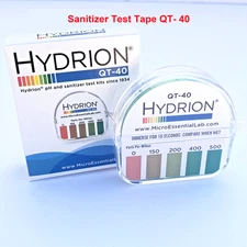 QT-40 Hydrion QUAT Quaternary SANITIZER Concentration Test Tape Roll 0-500ppm 27