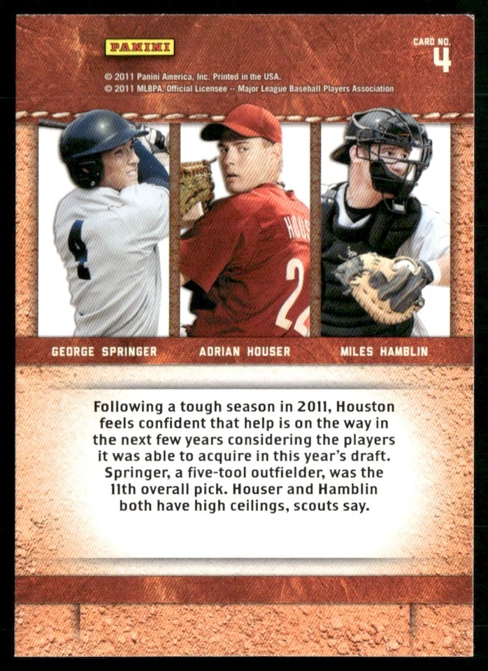 2011 DONRUSS ELITE EXTRA EDITION BUILDING BLOCKS TRIO ADRIAN HOUSER/GEORGE - Image 2 of 2