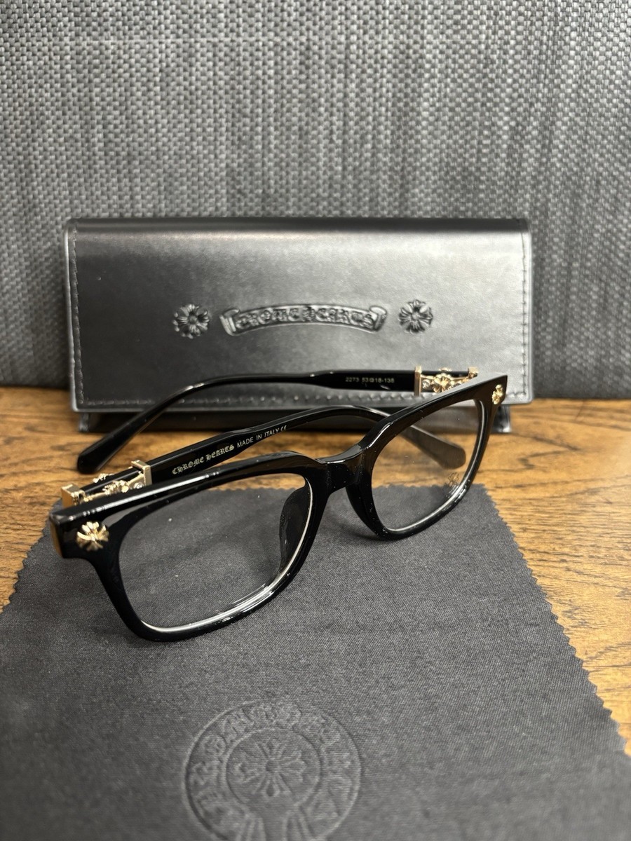 Chrome Hearts 2273 Black Square Acetate Full Rim Eyeglass Frames