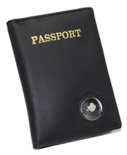 Airtag Passport Holder, Genuine Leather Travel Wallet with Airtag Slot,...