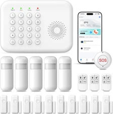 Smart  Home Security Alarm System w/ Door/Motion Sensors GSM 4G/Tuya APP Alerts