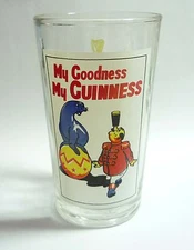 GUINNESS STOUT  Vintage Beer Clear GLASS My Goodness SEAL 1950's MALAYSIA Rare