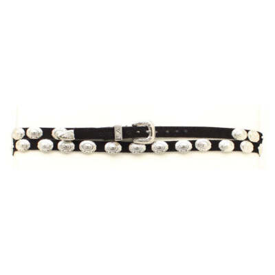 0292401 M&F Black Suede Hatband w/ Silver Conchos NEW