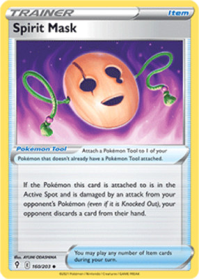 1x Spirit Mask 160/203 REVERSE HOLO Evolving Skies Pokemon TCG Card NM