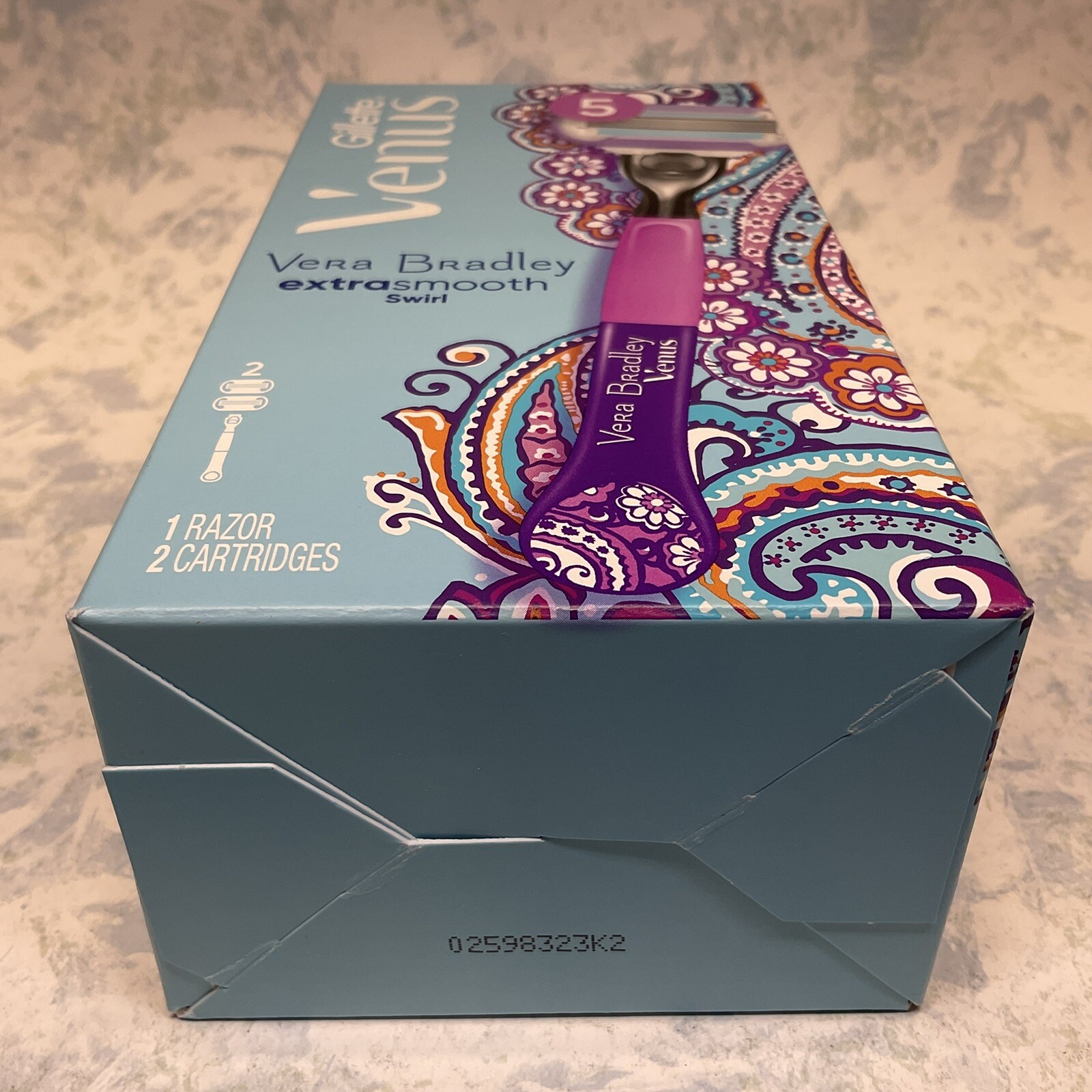 Gillette Venus Vera Bradley Extra Smooth Swirl 1 Razor 2 Cartridges