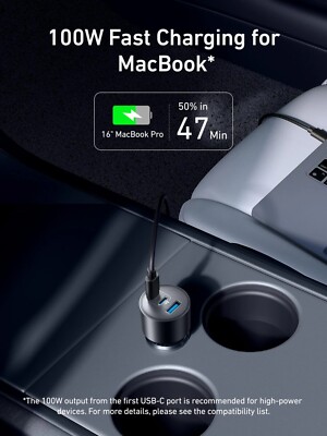 Anker USB-C Car Charger Max 3-Port Fast Car Charger for