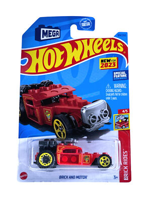 2023 HOT WHEELS Brick Rides Series BRICK AND MOTOR In Red #4/5 OR #104/250