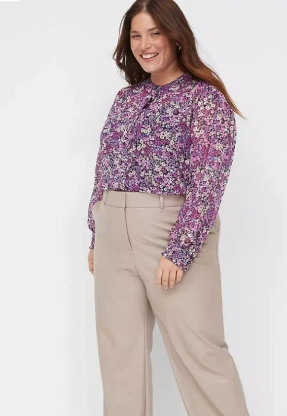 Lane Bryant Womens Chiffon Top Plus Size 18  Floral Long Sleeve Blouse Casual - image 3 of 4