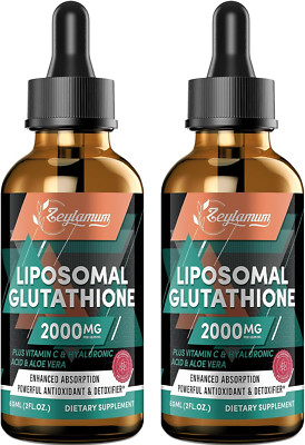 2000MG Liposomal Glutathione Liquid Drops, Enhanced Absorption, Glutathione S...