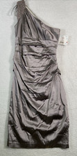 NWT Suzi Chin For Maggy One Shoulder Draping Evening Dress, Sequins, Size 2