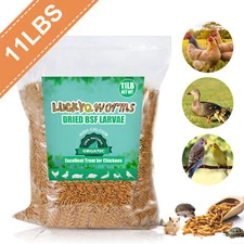 11 LBS Dried Black Soldier Fly Larvae Mealworms for Chicken Birds Treats Non-GMO