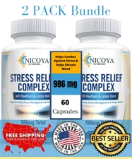 Natural Anti Anxiety, Depression, Stress Relief, Calming & Mood Booster   2 Pack