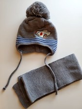 Fall Winter Knit Hat Beanie And Scarf Set Baby Boy 6-12 Months Old