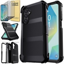 For Samsung A06 A16 A26 A36 A56 Case Phone Hybrid Black Cover / Screen Protector