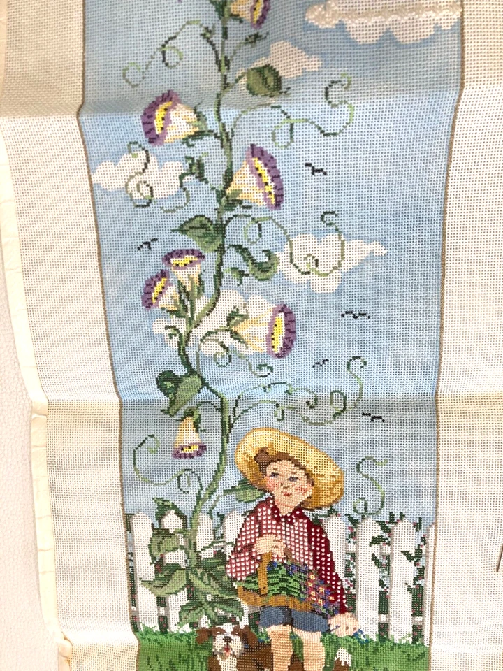 Jack & The Beanstalk Hand Painted Needlepoint Canvas With Threads - Image 3 of 4