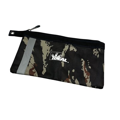 #ad Ideal 37 063 Pro Series Camo Flat Zipper Pouch Green Digital Lined Safety Strip $14.37