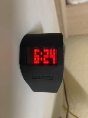 NOS INVICTA Digital Pixel Display LED Watch Retro 80's Silicone Rubber Band